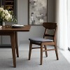 GDFStudio Isador Mid Century Modern Fabric Upholstered Wood Dining Chairs (Set of 2) - 3 of 4