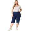 Agnes Orinda Women's Plus Size Jeans Zipper Slash Pocket Button Denim Cargo Shorts - 3 of 4