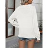 Womens Cardigan Casual Long Sleeve Lightweight Crochet Shrug V Neck Tops Button Down Soft Knit Sweater - 4 of 4