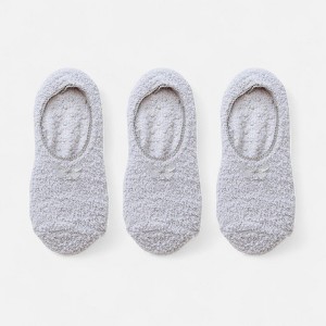 Anna-Kaci Women's 3-Pack Non-Slip Plush Fuzzy Slipper Socks with Fabric Bow and Grip Bottoms - 1 of 2