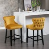 COWLOWN Set of 2 Velvet Upholstered Wingback Bar Stools, Tufted Bar Chairs with Chrome Nailhead Trim - 4 of 4