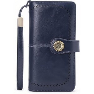 Wikineon Women's Leather Credit Card Holder Wristlet - RFID Blocking Technology for Identity Protection, Large Capacity Design Holds Cards - 1 of 4