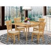 5-Piece Natural Oak Finish Solid Wood Top - Dining Room Set - Seats 4 - 2 of 4