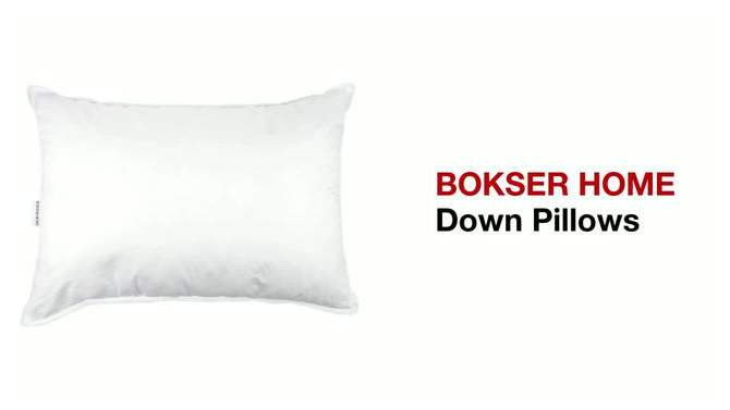 Medium 700 fill Power Luxury White Duck Down RDS Certified Machine Washable White Bed Pillow | BOKSER HOME, 2 of 15, play video