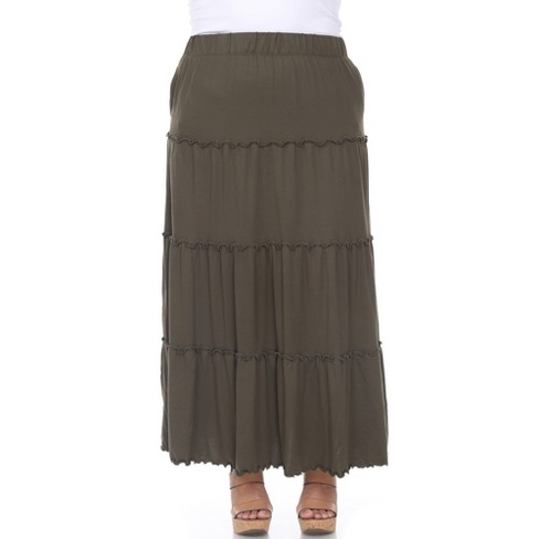 White plus outlet size maxi skirt