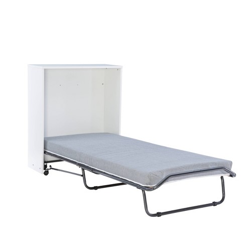 Twin Dewitt Folding Rollaway Bed With Storage CabiSilver 