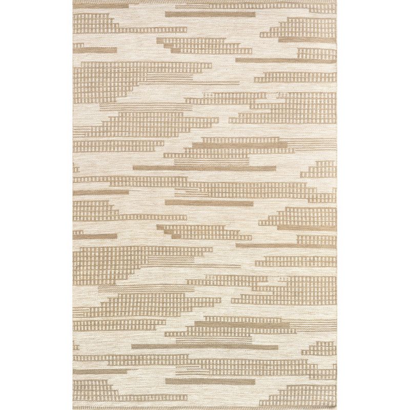 nuLOOM Maddy Abstract Lined Indoor/Outdoor Patio Area Rug, 5' x 8', Beige, 1 of 11