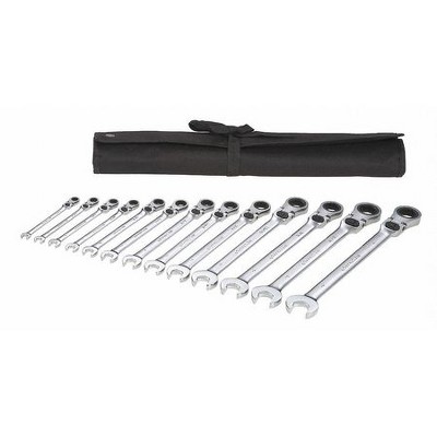 WESTWARD 54DG28 Ratcheting Wrench Set,SAE,13 pcs.