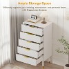 Fluted 5-Drawer Dresser - Gold Accent Modern Storage Cabinet for Bedroom & Living Room - 4 of 4