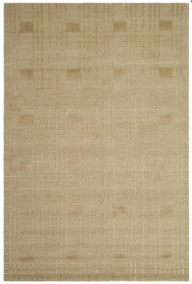 Sand Geometric Hand-Knotted Wool 8' x 10' Area Rug