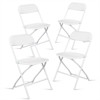 DOMETOUR 4pcs Injection Molding Classic Garden Plastic Folding Chair White - 2 of 4