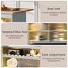 Kitchen island, wheeled kitchen cart, large kitchen island cart with 2 cabinets and 1 open shelf - 3 of 4