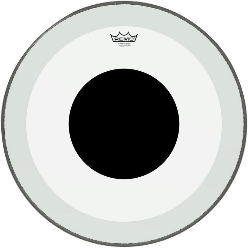 Remo Powerstroke 3 Clear Bass Drum Head with Black Dot, 2 of 4