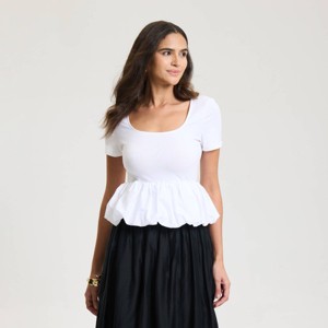 Women's Bubble Hem T-Shirt - A New Day™ - 1 of 4