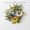 Sullivans Artificial Sunflower Gingham Wreath - 4 of 4