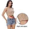 Anna-Kaci Women's Sleeveless Sequin Crop Top with Round Neckline and Sparkle Embellishment - 3 of 4