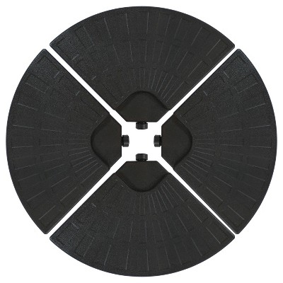 Sunnydaze Outdoor Heavy-Duty Fillable Cantilever Offset Patio Umbrella Base Weight Plates - Black - 4pc