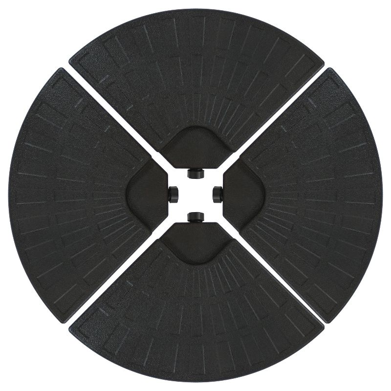 Sunnydaze Outdoor Heavy-Duty Fillable Cantilever Offset Patio Umbrella Base Weight Plates - Black - 4pc, 1 of 11