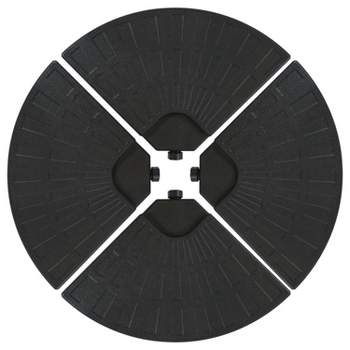 Sunnydaze Outdoor Heavy-Duty Fillable Cantilever Offset Patio Umbrella Base Weight Plates - Black - 4pc