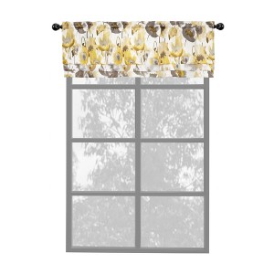 Kate Aurora Garden Chic Watercolor Poppy Field Floral Rod Pocket Valance - 1 of 2