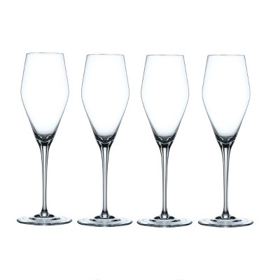 Nachtmann ViNOVA Champagne Flutes, Set of 4, 9 oz Crystal Stemmed Sparkling Wine Glasses, Modern Design, Elegant Gift-Ready Packaging, Made in Germany