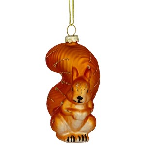 Northlight 4" Burnt Orange Squirrel Hanging Glass Christmas Ornament - 1 of 4