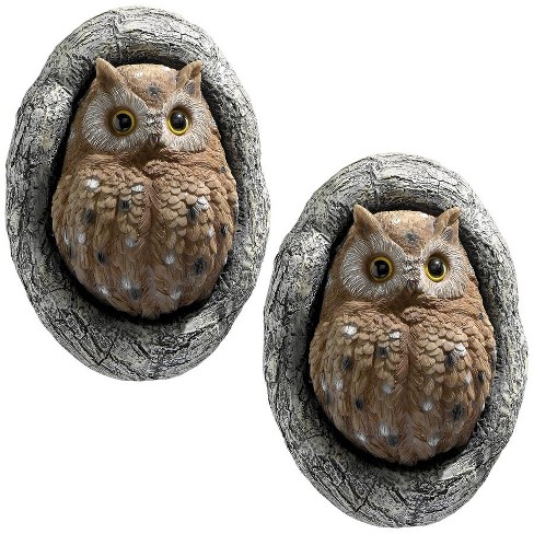 Design Toscano Octavius Knothole Owl Tree Sculptures: Set Of Two : Target