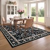 Washable Modern Printed Rug Non Slip Low Pile Rug Soft Floral Throw Floor Cover Foldable Indoor Carpet for Living Room Bedroom Playroom Nursery - 3 of 4