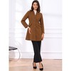 INSPIRE CHIC Women's Elegant Winter V Neck Single Breasted Long Overcoat - 3 of 4