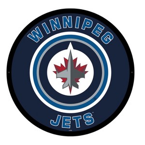 Evergreen Ultra-Thin Edgelight LED Wall Decor, Round, Winnipeg Jets- 23 x 23 Inches Made In USA - 1 of 4