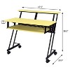 NicBex Home Office Desks 47.5" Mobile Desk with Storage Music Desk with Shelves, Keyboard Tray and Earphone Rack for Music Room, Yellow - 2 of 4