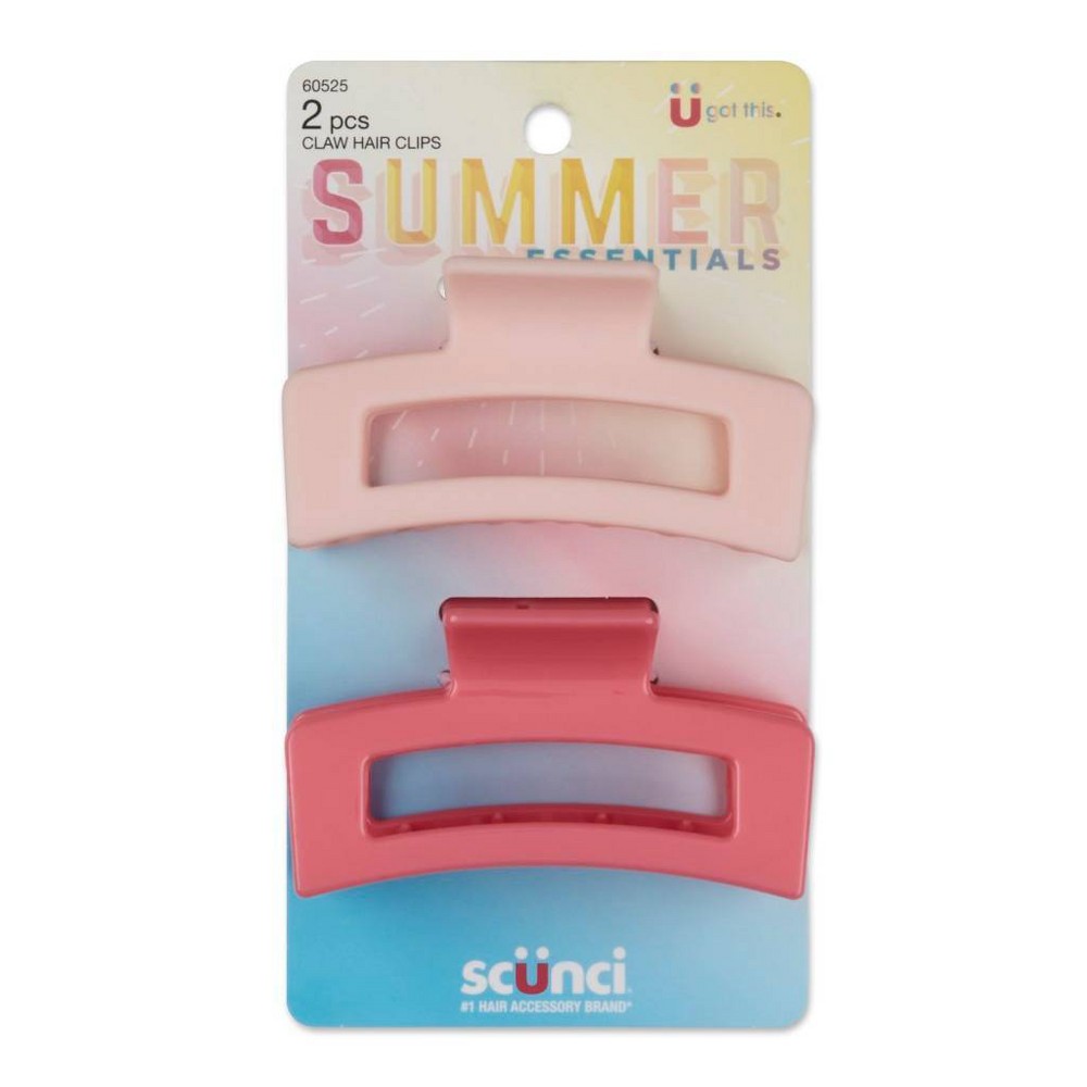scunci Open Cut Claw Hair Clips - Pink - 6ct