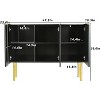 Zevemomo Buffet Sideboard Storage Cabinet Coffee Bar Console Table with Adjustable Shelf, 3 Doors, Black - 4 of 4