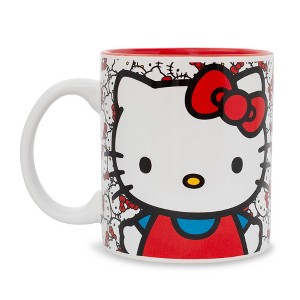 Silver Buffalo Sanrio Hello Kitty Allover Faces Ceramic Mug | Holds 20 Ounces - 1 of 4