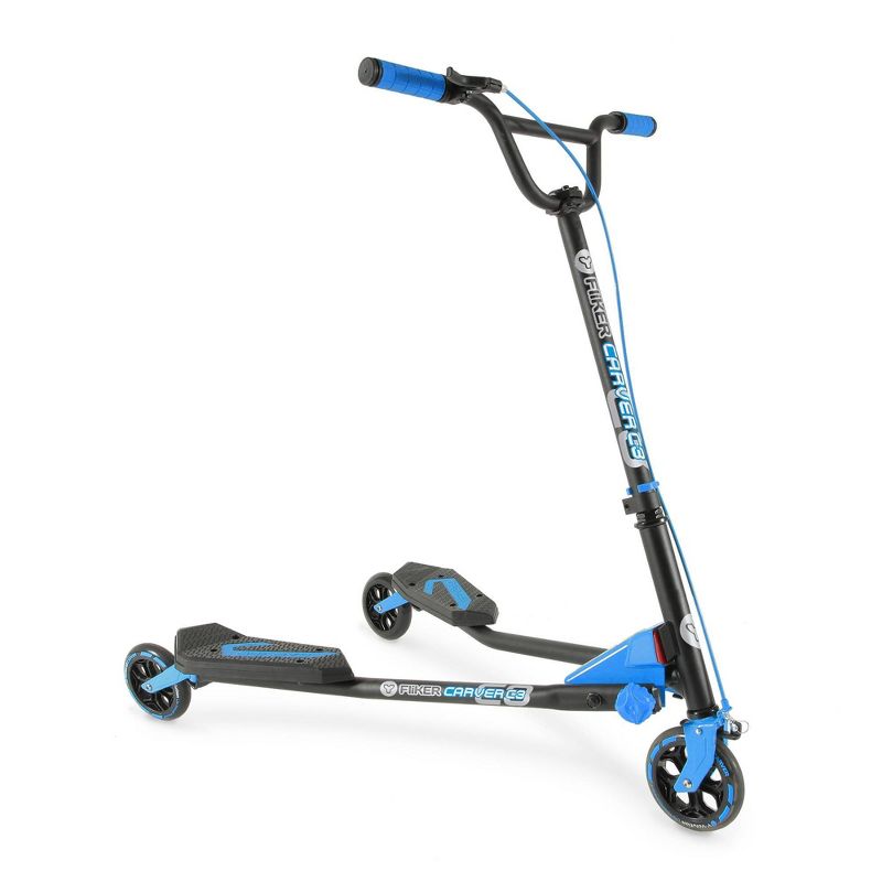 Yvolution Y Fliker C3 Carver Drifting Scooter - Blue, 1 of 7