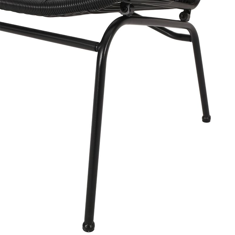 Condessa Patio Hammock Weave Loveseat Bench - Black - Christopher Knight Home, 5 of 8