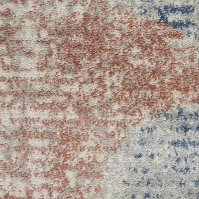 Elysian Ivory Abstract Synthetic 4' x 6' Easy-Care Area Rug