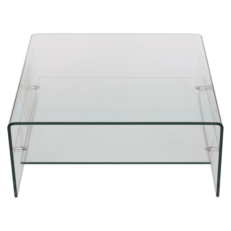 Atticus Tempered Glass Coffee Table - Clear - Christopher Knight Home, 1 of 6