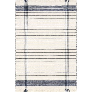 Nuloom Celena Plaid 2x3 Wool Accent Indoor Area Rug for Living Room Bedroom Dining Room Entryway Kitchen, Ivory/Blue - 1 of 4