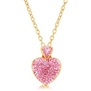 Chanteur Hypoallergenic Kids Jewelry Accessories Heart Crystal Yellow Gold Brass Plating Necklace - 1 of 1