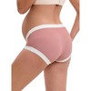 INSPIRE CHIC Women's Ice Silk Ribbed V-Shaped Low Rise Color Patchwork Pregnancy Maternity Briefs 2 Packs - 2 of 4