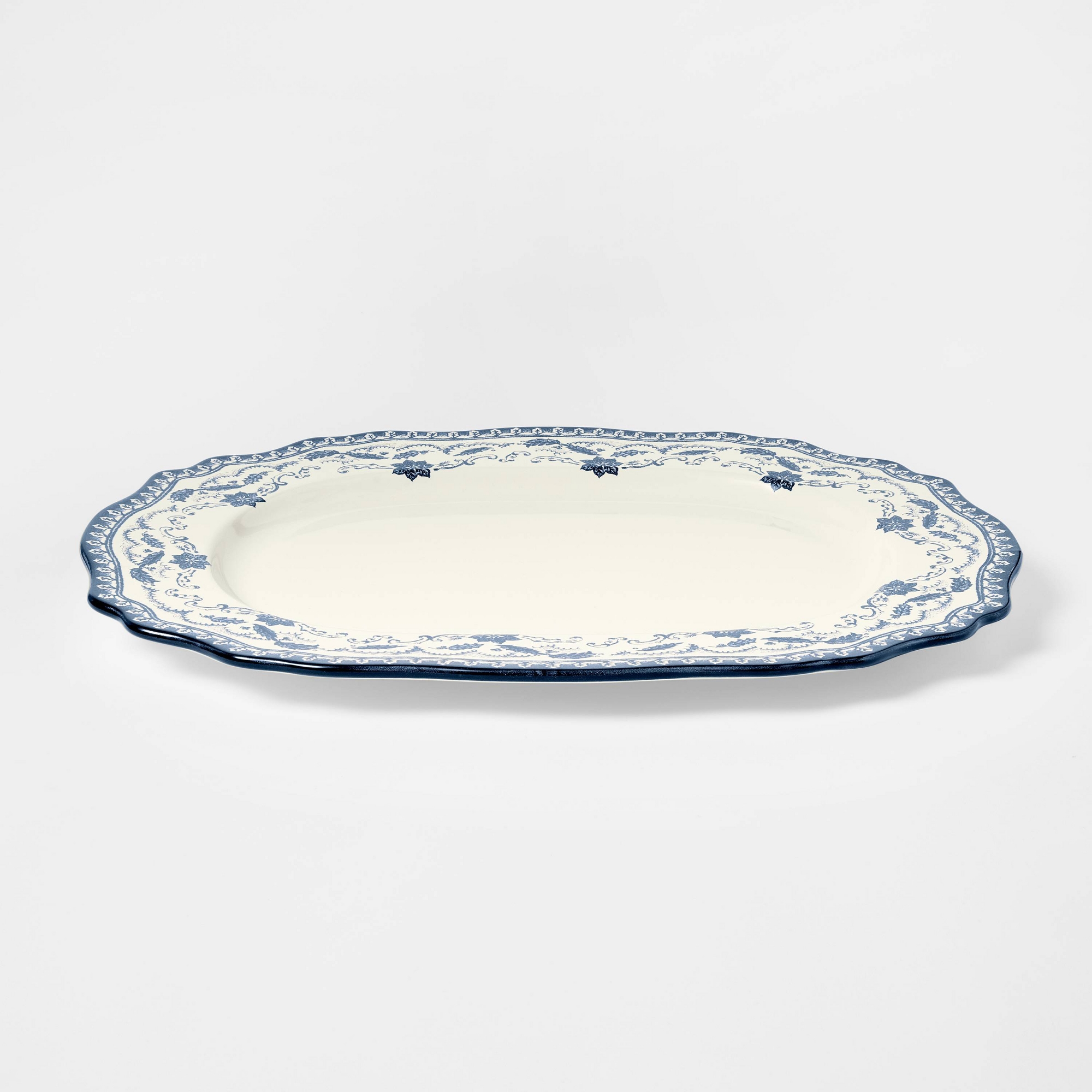 Stoneware Serve Platter Blue Pattern - Threshold™ designed with Studio McGee