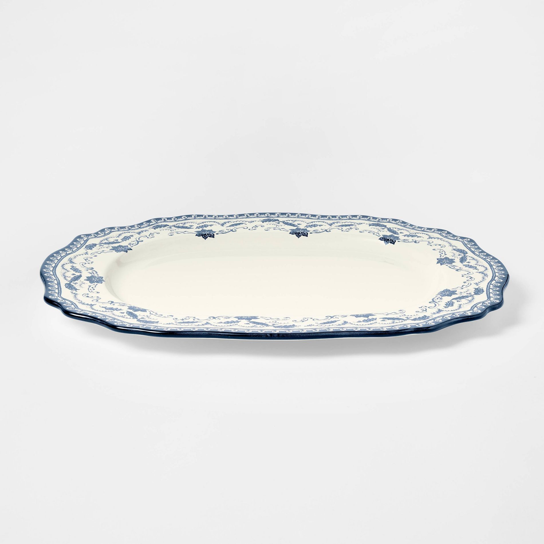 Stoneware Serve Platter Blue Pattern - Threshold™ designed with Studio McGee