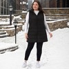 Agnes Orinda Women's Plus Size Quilted Hooded Sleeveless Zip-up Casual Long Puffer Vest with Pockets - 3 of 4