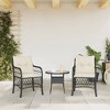 vidaXL Patio Chairs with Cushions 2 pcs Black Poly Rattan - 3 of 4