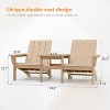 ALAULM Adirondack Lounge Chair Sofa Set of 2 PCS, Outdoor Chairs,Double Seat Chair w/a Coffee Table,Widely Used for Patio,Lawn,Garden,Pool,Deck(Brown) - 3 of 4