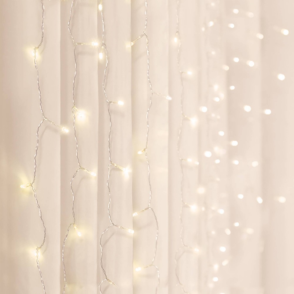 Photos - Floodlight / Garden Lamps 5' x 3.5' LED Curtain String Lights Warm White - West & Arrow