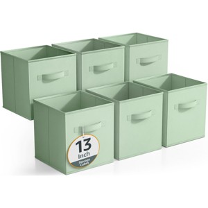 Sorbus 6 Pack 13 Inch Foldable Storage Cubes with Handles- for Organizing Home, Shelves, Nursery, Playroom, Closet and More - 1 of 4