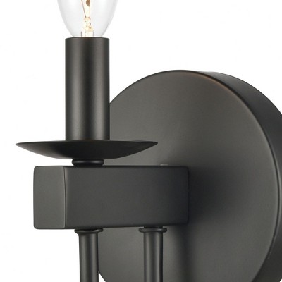 Bronze & Black Traditional Curved Vanity Light, 5"x7"