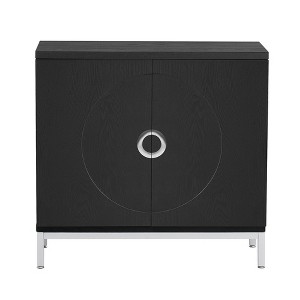 Simple Storage Cabinet - Solid Wood Veneer & Metal Frame for Living Room, Entryway, Dining Room - 1 of 4